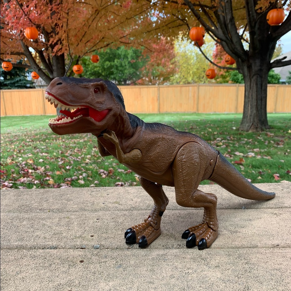 Realistic Tyrannosaurus Rex Roaring Twisting Moving  With Flashing Red Eyes 21" - Picture 3 of 12